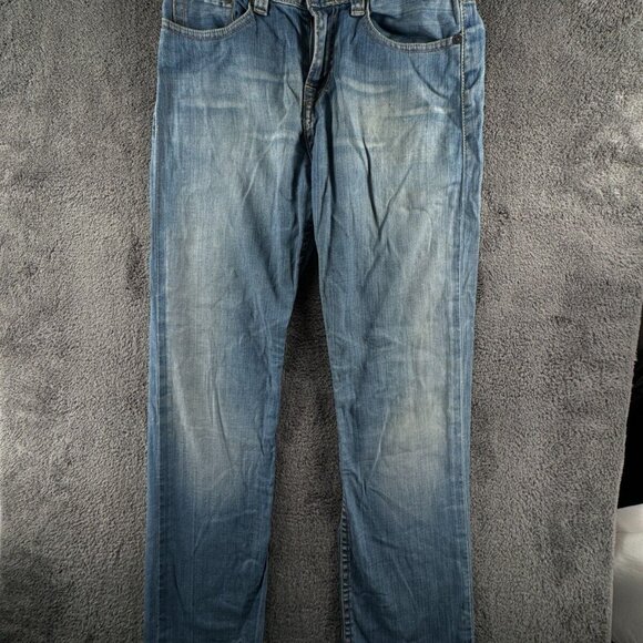 Evisu Bonsai 12L Denim Jeans Women Light Wash Cotton Blend Straight W/ Logos - Picture 1 of 16